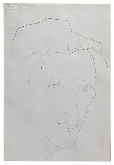 Gaudier-Brzeska Self-portrait , drawing by Henri Gaudier-Brzeska